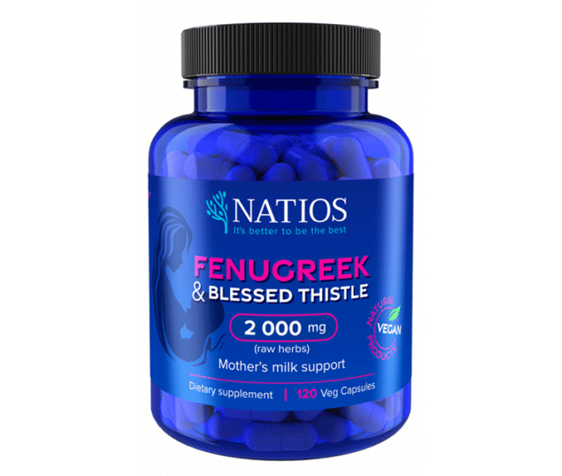 NATIOS Fenugreek & Blessed Thistle Extract 120 kapslí