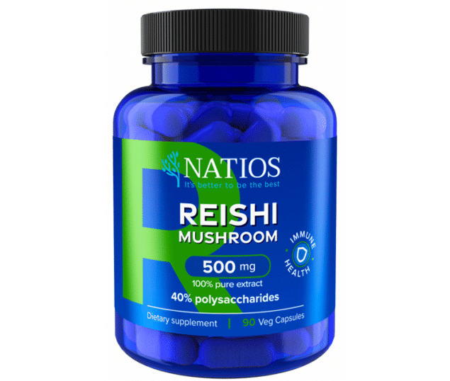 NATIOS Reishi Extract, 500 mg, 40% polysaccharides, 90 veganských kapslí