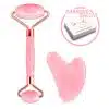 SET BeautyLabs Gua Sha, masážní kámen + váleček, růžové