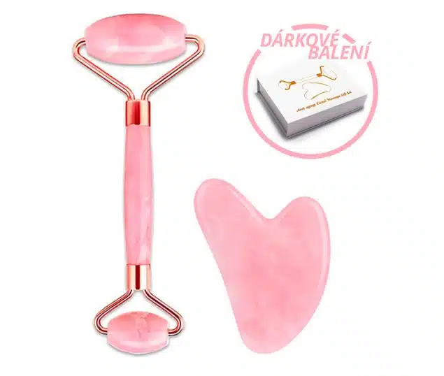 Jak správně používat gua sha kámen? Ukážeme vám jak na to 4 SET BeautyLabs Gua Sha, masážní kámen + váleček, růžové