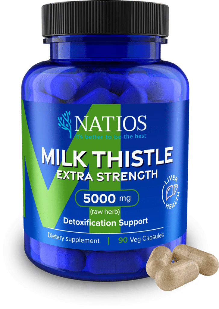 NATIOS Milk Thistle Extract Ostropestrec 5000 mg Extra Strength 90 veganskych kapsli s kapslemi