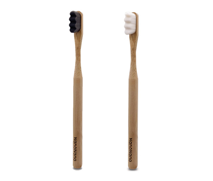 Set NanoNano Bambusový Nano kartáček 2ks (1x bílý, 1x černý)